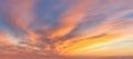 Panoranic Sunrise Sky with colorful clouds