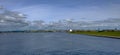 Panoranic view of Cardiff Bay looking from the Barrage.