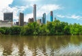 Panoramic View Manhattan Skyline View From New York`s City Central Park Royalty Free Stock Photo