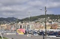 Nice, 5th september: Panorama with Mont Boron and Port Lympia of Nice from French Riviera Royalty Free Stock Photo