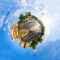 360 Panorma view Giant swing landmark of bangkok city Royalty Free Stock Photo