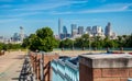 Panormaic Dallas Texas downtown Metropolis Skyline Cityscape with Reunion Tower and Entire City in view Royalty Free Stock Photo