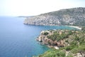 Panoramic view of a gorgeous beach in Greece Royalty Free Stock Photo