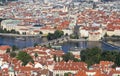 Panormamic view of Prague city in Central Europe Royalty Free Stock Photo