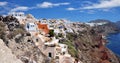 Panoromic view from the town of Santorini Island, Fira from above. Greece.