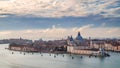 Panotama of the Venice lagoon towards Salute Royalty Free Stock Photo