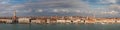 Panotama of the Venice lagoon towards San Marco square Royalty Free Stock Photo