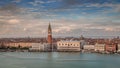 Panotama of the Venice lagoon towards San Marco square Royalty Free Stock Photo