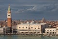 Panotama of the Venice lagoon towards San Marco square Royalty Free Stock Photo