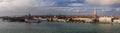 Panotama of the Venice lagoon towards San Marco square Royalty Free Stock Photo