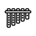 Panpipe icon or logo in  outline Royalty Free Stock Photo