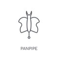 Panpipe linear icon. Modern outline Panpipe logo concept on whit