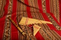 Panpipes and flute from South America Royalty Free Stock Photo