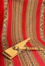 Panpipes and flute from South America Royalty Free Stock Photo