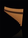 Panpipes Pan Flute Black Background Musical Instrument Royalty Free Stock Photo