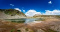 Panrama of a small mountain lake Royalty Free Stock Photo