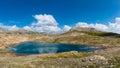 Panrama of a small mountain lake Royalty Free Stock Photo