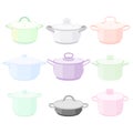 Pans pots collection vector illustration