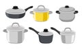 Pans pots and saucepans