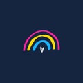 Pansexual doodle rainbow parade logo concept. Card, poster and more. Vector