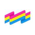 Pansexual flag isolated. Pansexuality Banner. Vector illustration