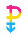 Pansexual LGBTQ+ Pride Symbol Isolated White Background Royalty Free Stock Photo