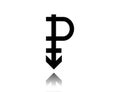 Pansexual movement. Black pansexual symbol with drop shadow on white background