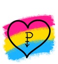 Pansexual Pride Heart Love Symbol Royalty Free Stock Photo