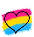 Pansexual Pride LGBTQ+ Heart Symbol Royalty Free Stock Photo