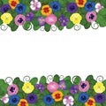 Pansies border Royalty Free Stock Photo