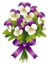 Pansy Flower Spring Bouquet, Johnny Jump Ups