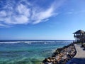 Melasti beach bali views landscape blue ocean Royalty Free Stock Photo