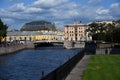 The Panteleymonovsky bridge over the Moyka river in Sainte-Petersurg, Russia.