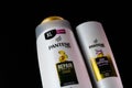 Pantene for women, products for washing hair isolated on black background. Bucharest, Romania, 2021