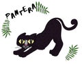 Pantera.Cute pantera vector illustration. Hand drawn cute print for posters, cards, t-shirts. Hand drawn illustration