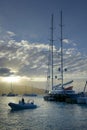 Panthalassa the 56m luxury Sail yacht built by Perini Navi Yachts in 2010, Bitter End Yacht Club, Gorda Sound, Virgin Gorda, BVI Royalty Free Stock Photo