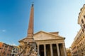 The Pantheon and Ancient Egyptian obelisk in Rome Royalty Free Stock Photo