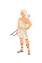 Pantheon of ancient Greek gods. Ancient Greece Gods Apollo. God of sunshine, athletic with bow and golden arrows and golden hair