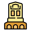 Pantheon building facade standing strong icon vector outline Royalty Free Stock Photo