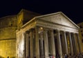 Pantheon building at night in Rome