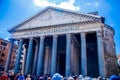 The Pantheon building in Rome. Columns at the entrance ,