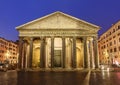 Pantheon building in Rome at night, Italy Royalty Free Stock Photo