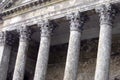 The Pantheon facade details in Stourhead Gardens, Wiltshire, England