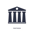 pantheon icon on white background. Simple element illustration from history concept