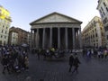 The Pantheon of Marcus Agrippa in Rome, Italy, April, 2019. - `M. AGRIPPA L. F. COS. TERTIUM FECIT`. Royalty Free Stock Photo