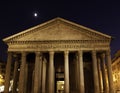 Pantheon at night, Rome Royalty Free Stock Photo