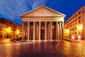 The Pantheon at night, Rome, Italy Royalty Free Stock Photo