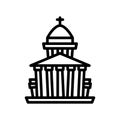 Pantheon, paris, France, architecture fully editable vector icons