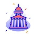 Pantheon, paris, France, architecture fully editable vector icons