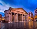 Pantheon and Piazza della Rotonda in the Morning, Rome, Italy Royalty Free Stock Photo